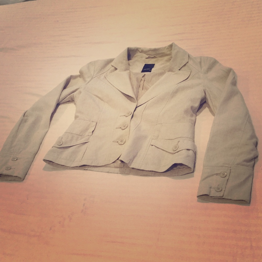 Cream linen business Coat